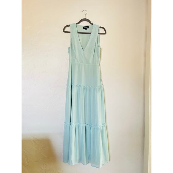 Lulus Tiered Blue Maxi Dress - Picture 7 of 7